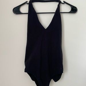 American Apparel black backless one piece bodysuit